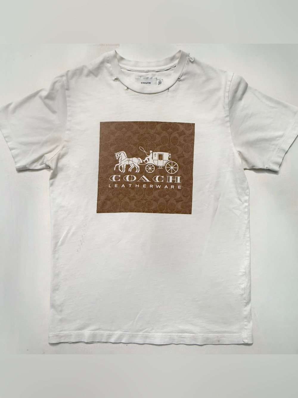 Authentic Coach Men’s Horse & Carriage Logo Graphic T-Shirt White Size XS
